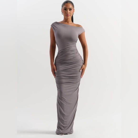 Naked Wardrobe Extra Smooth Maxi Dress in Grey - Picture 2 of 6